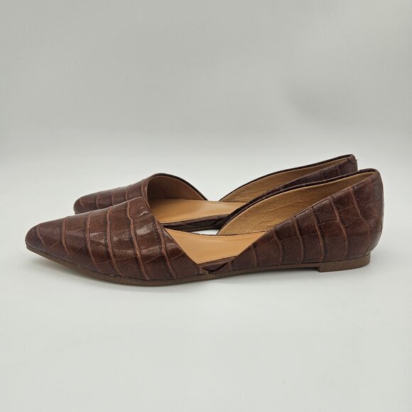 J Crew Flats - Size: 7.5 - Chic Croc Embossed Elegance - Picture 3 of 6